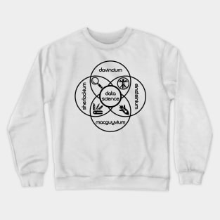 Data Science Periodic Venn Diagram of Elements | Vintage Retro Hipster Logo Black Crewneck Sweatshirt